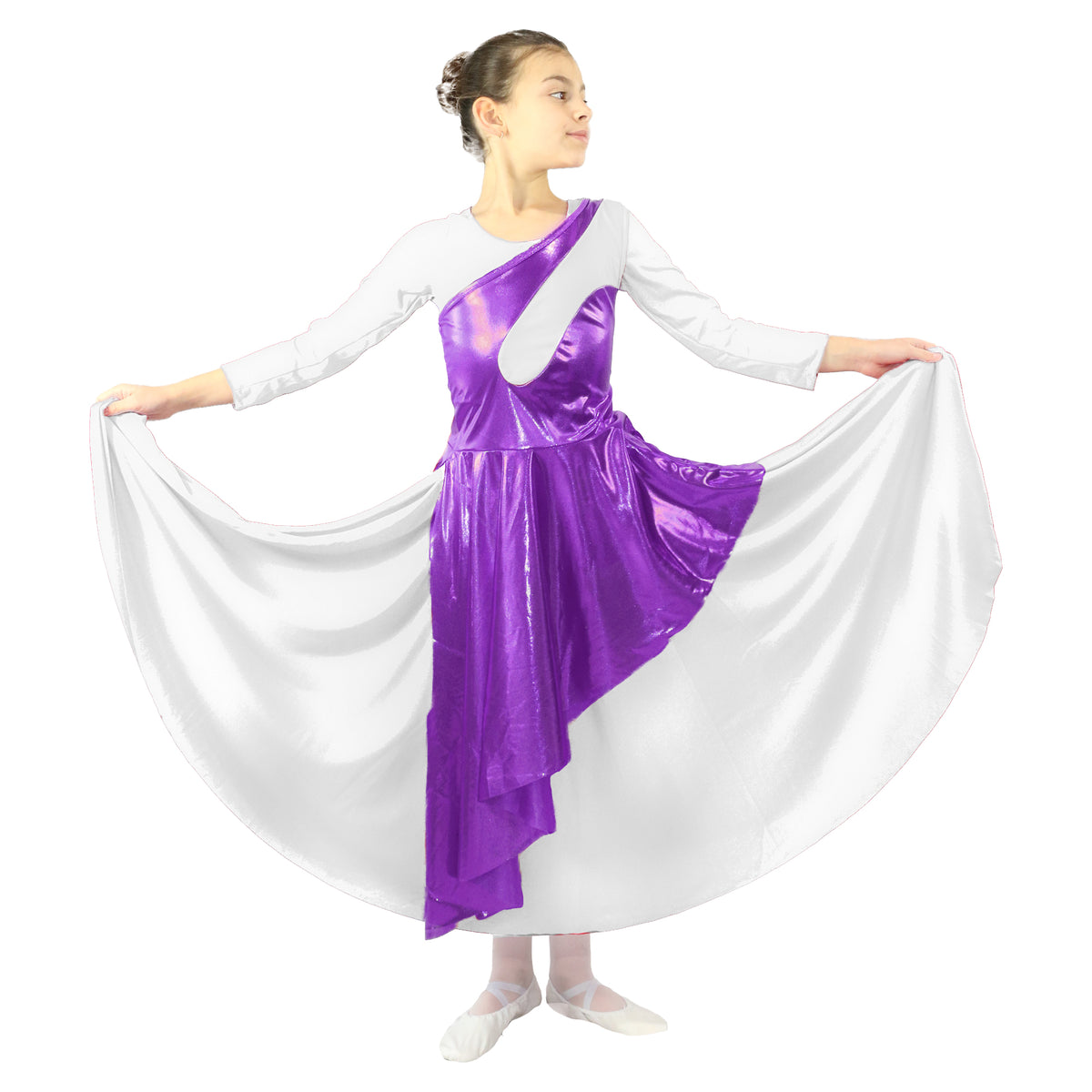 Child Metallic Asymmetrical Sleeveless Dance Tunic (dress not included)