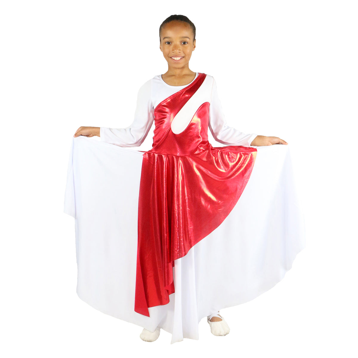 Child Metallic Asymmetrical Sleeveless Dance Tunic (dress not included)