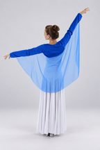 Gradient Chiffon Wing Long Sleeve Shrug