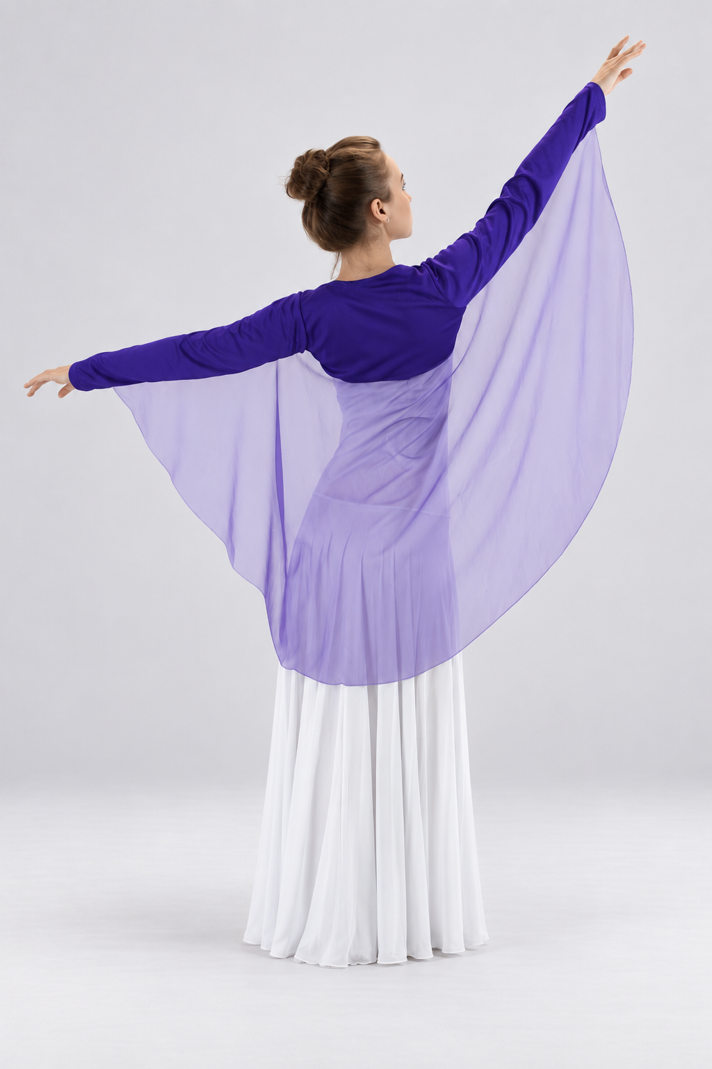 Gradient Chiffon Wing Long Sleeve Shrug