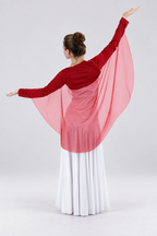Gradient Chiffon Wing Long Sleeve Shrug