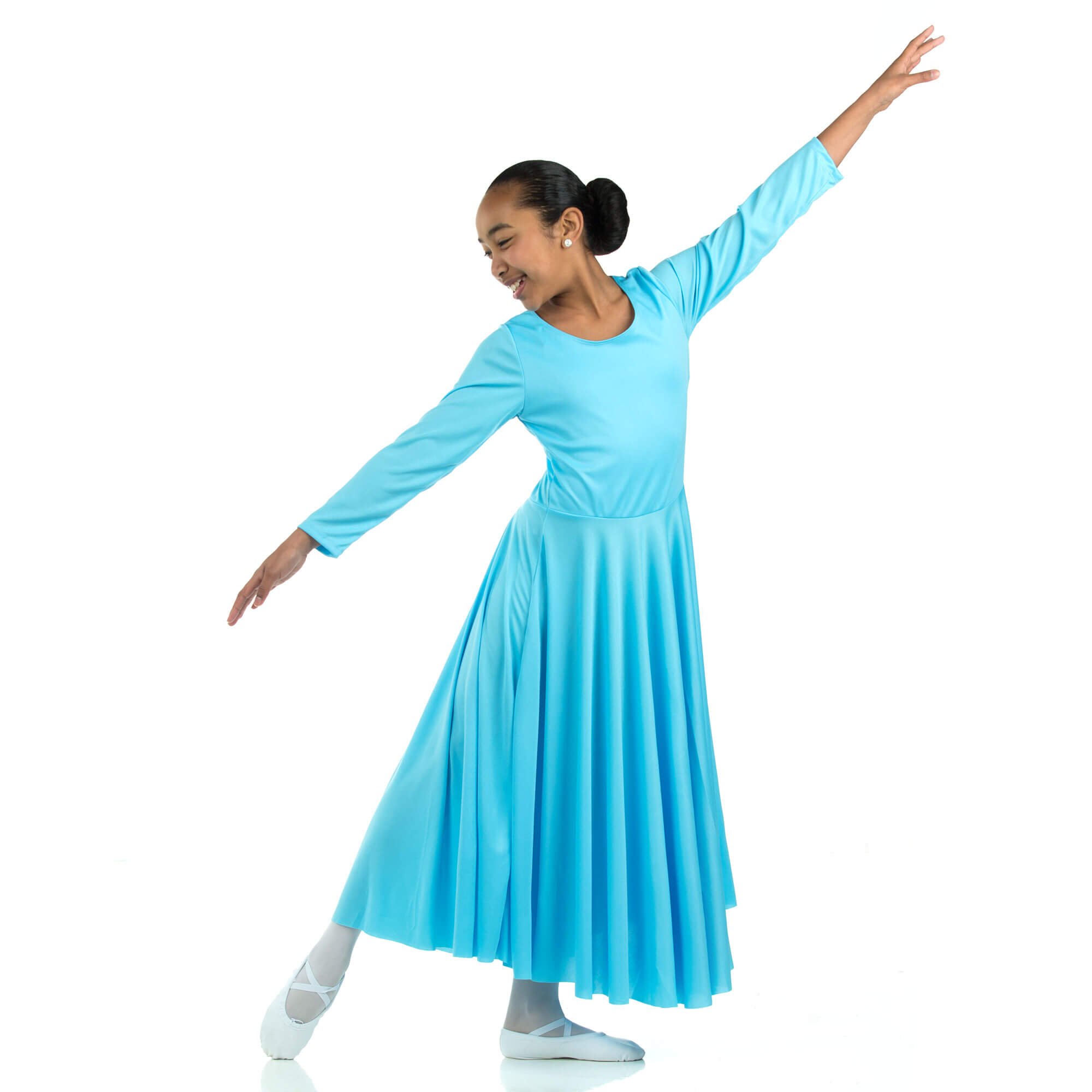 Danzcue Praise Full Length Long Sleeve Child Dance Dress [WSD102C] - $31.49