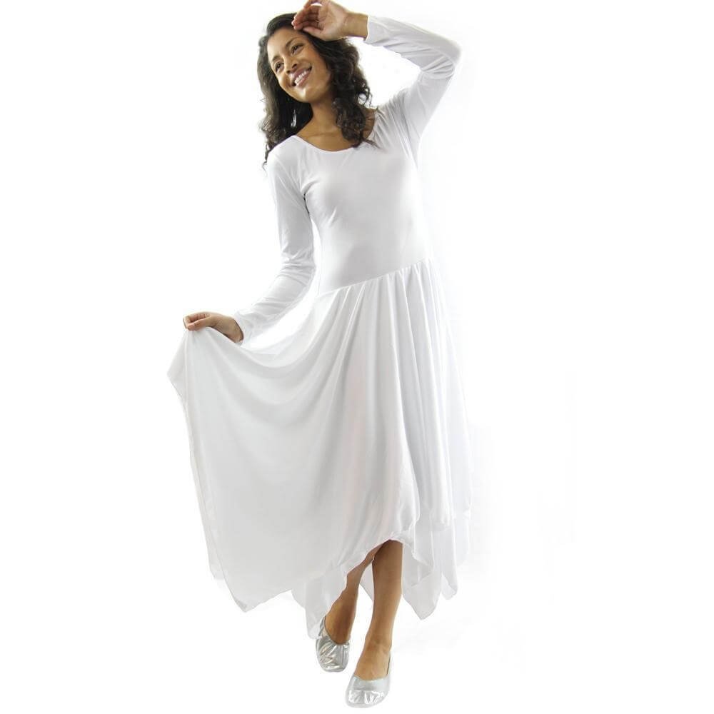 Worship Dancewear Dresses: long sleeve dresses, mime costume, white ...