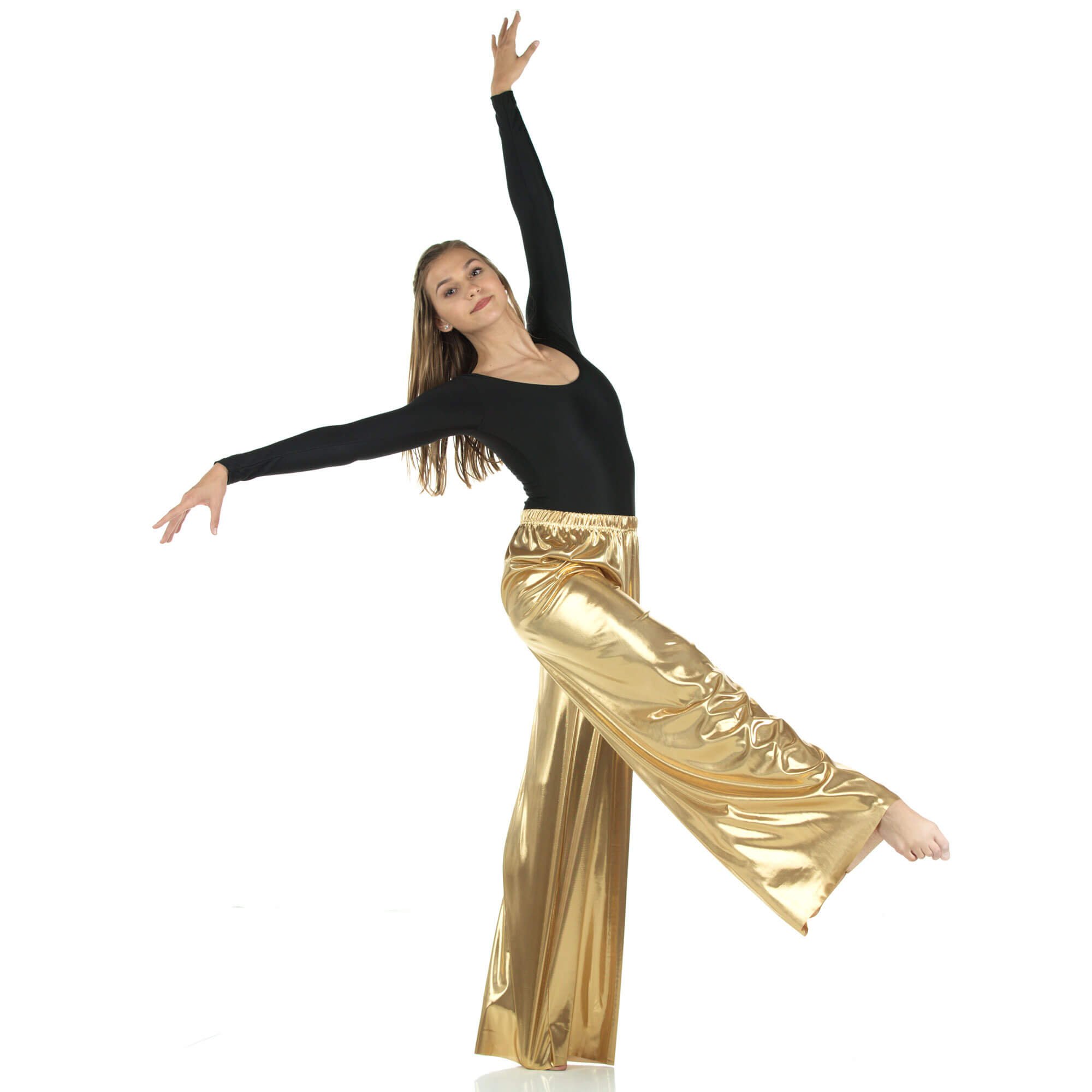 Extro & Vert Petite wide leg slouchy velvet pants in gold | ASOS