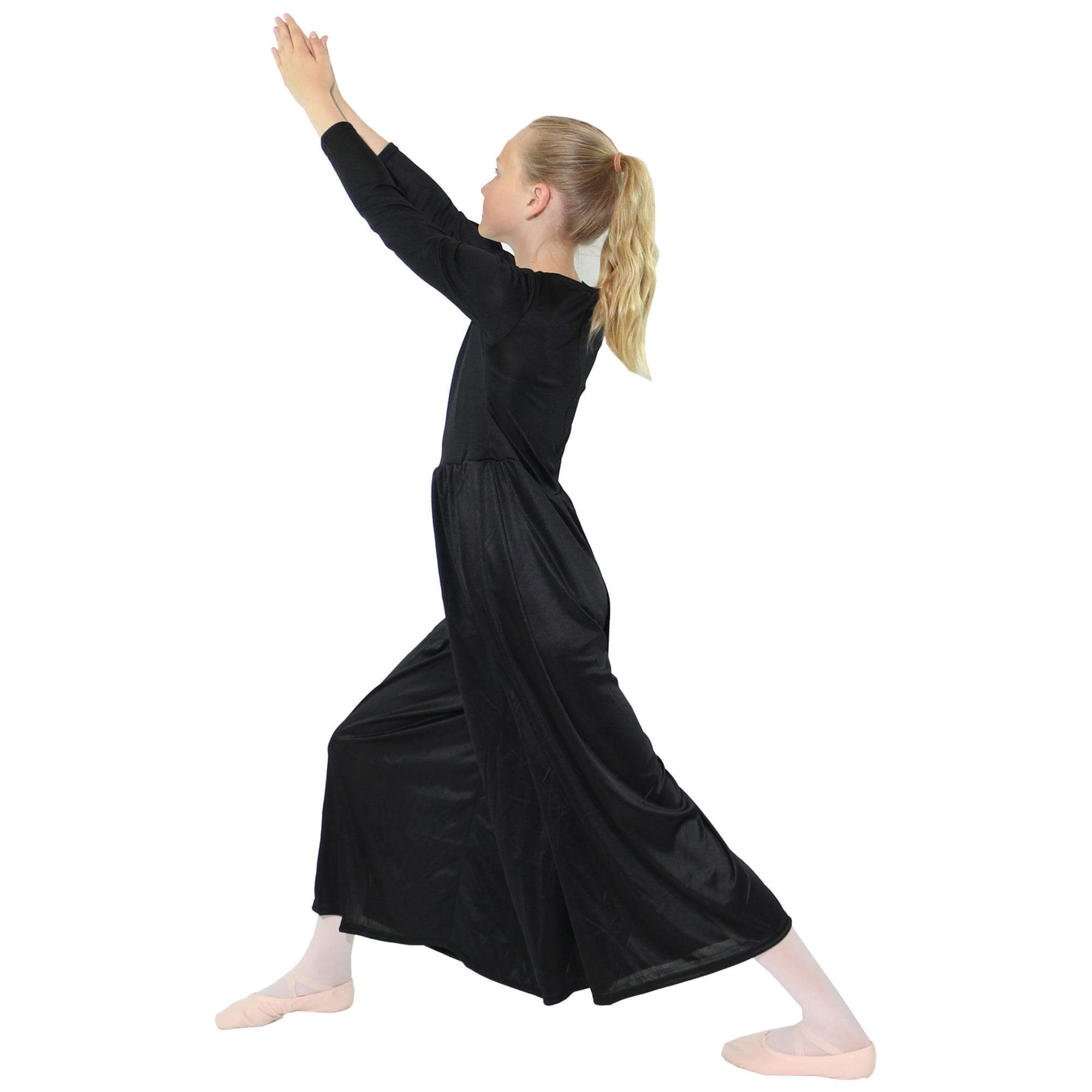 Danzcue Child Long Sleeve Crew Neck Praise Dance Jumpsuit [WSS002C ...