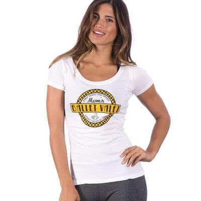 Covet Mom's Ballet Valet-Taxi Service White Tee [CVDMBVTS-DM-V-WHT