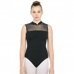 Baiwu Adult Sleeveless Mesh Open Back Leotard