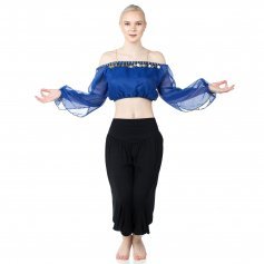 Danzcue Belly Dance Chiffon Long Puff Sleeves Top