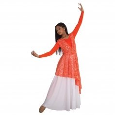 Body Wrappers Praise Dance Lace Asymmetrical Overlay