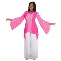 Body Wrappers Praise Dance Drapey Lace Panel Tunic