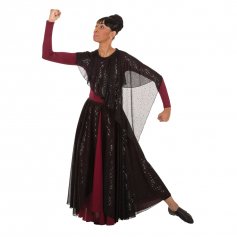 Body Wrappers Worship Dance Twinkle Long Flowing Convertible Skirt