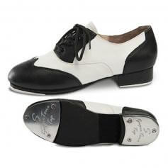 Danshuz Black/White Applause Leather Lace Up Tap Shoe [DAN5029A] - $84.49
