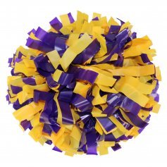 Danzcue 1 Pair 6\" Dowel Handle Two Colors Plastic Cheerleading Pom Poms