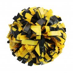 Danzcue 1 Pair 6\" Dowel Handle Two Colors Plastic Cheerleading Pom Poms