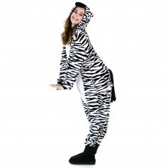 Danzcue Adult Zebra Onesie Pajamas Costume