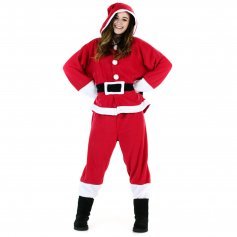 Danzcue Adult Unisex Santa Claus Onesie Pajama Costume