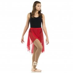 Danzcue Adult Side-Dip Asymmetrical Petal Front Slit Chiffon Skirt