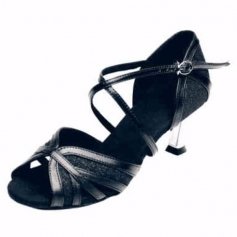 Stephanie Ladies 2.5\" Heel Leather/Glitter Ballroom Shoe