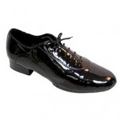 Stephanie Men\'s 1\" Heel Black Leather Ballroom Shoes