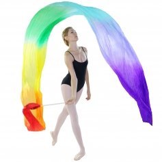 Danzcue Silk Rainbow Color Flower Streamer