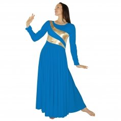 Danzcue Praise Dance Shimmery Parallel Long Sleeve Dress