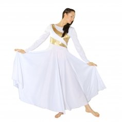 Danzcue Praise Dance Shimmery Parallel Long Sleeve Dress