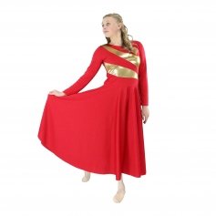 Danzcue Child Praise Dance Shimmery Parallel Long Sleeve Dress