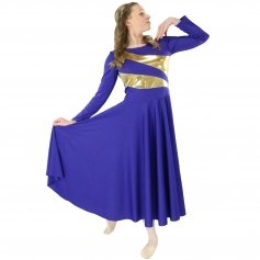 Danzcue Child Praise Dance Shimmery Parallel Long Sleeve Dress