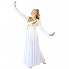 Danzcue Womens Metallic Bicolor Praise Dance Dress