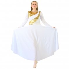 Danzcue Womens Metallic Bicolor Praise Dance Dress