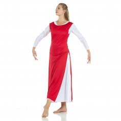 2-pc Set Danzcue Praise Full Length Long Sleeve Dance Dress Tunic with Side Slits