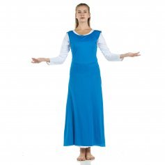 2-pc Set Danzcue Praise Full Length Long Sleeve Dance Dress Tunic with Side Slits