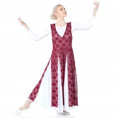 Danzcue V-Neck Praise Dance Lace Pullover